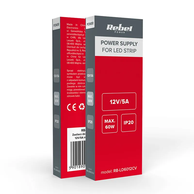Alimentator Banda LED IP20 12V 5A 60W Rebel