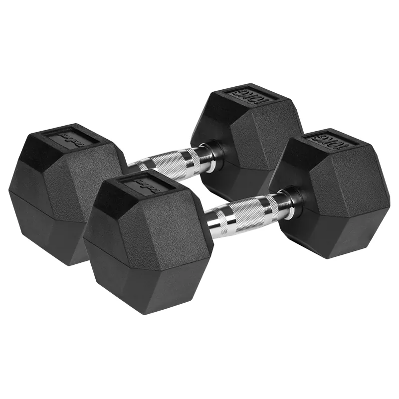 Gantere Dumbbell Hex Fonta Cauciucata 2X10KG Rebel Acti