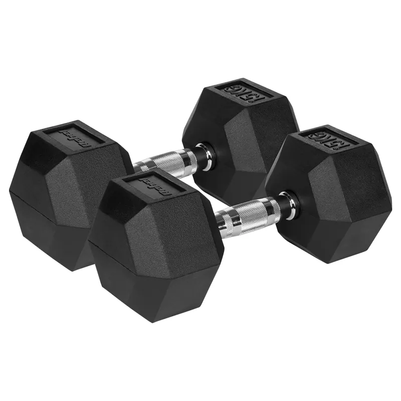 Gantere Dumbbell Hex Fonta Cauciucata 2X15KG Rebel Acti