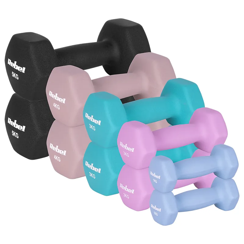 Gantera Fonta Invelis Neopren Hex Set 10 Buc 30KG Rebel