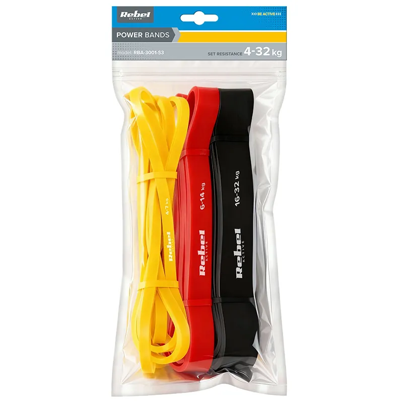 Set 3 Benzi Elastice Power Band 4-32KG Rebel Active