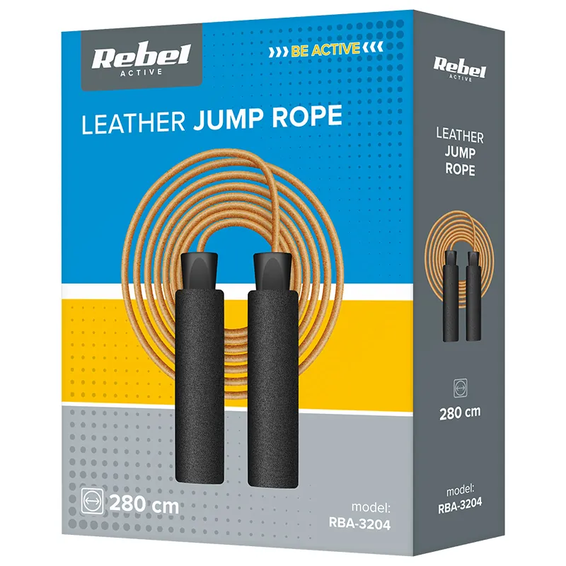 Coarda Sarituri Cablu Piele 280 CM Rebel Active