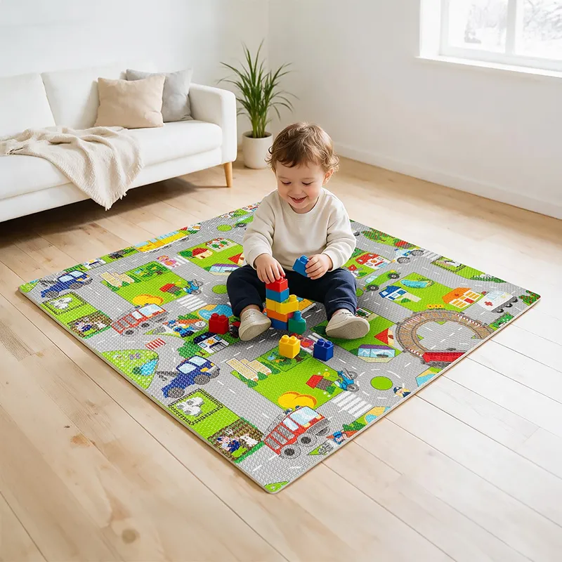 Covoras Educativ Puzzle 120X120CM Masini Rebel