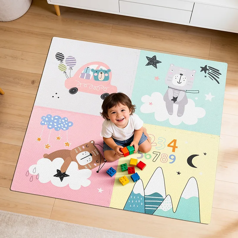 Covoras Educativ Puzzle 120X120CM Ursuleti Rebel