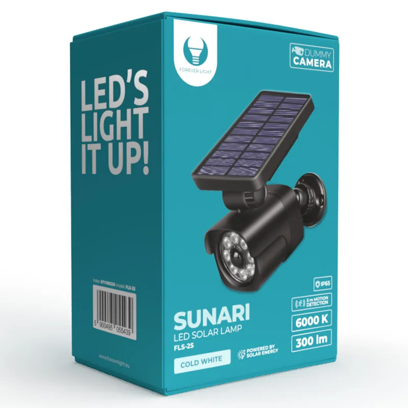Camera Falsa cu Senzor de Miscare LED 4W Incarcare Solara