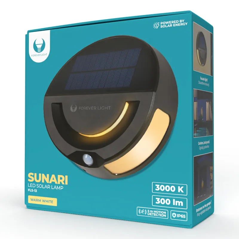 Lampa LED 3000K cu Incarcare Solara si Senzor de Miscare 6W 300LM