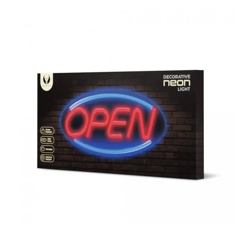 Reclama Luminoasa Neon LED Lumina Albastra Model Open