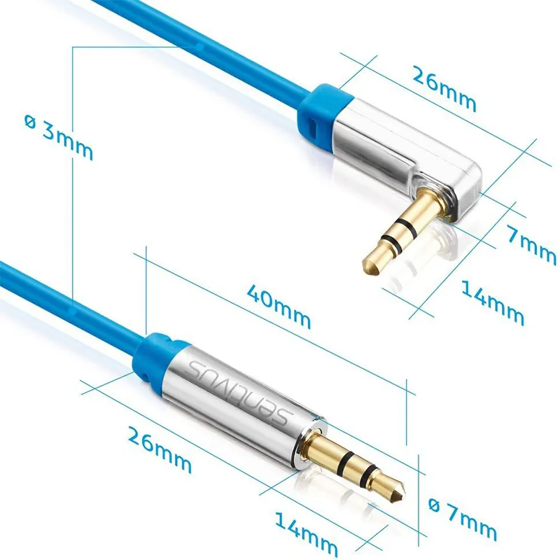Cablu Audio 3.5 Tata - Tata 3.0M 90 Sentivus