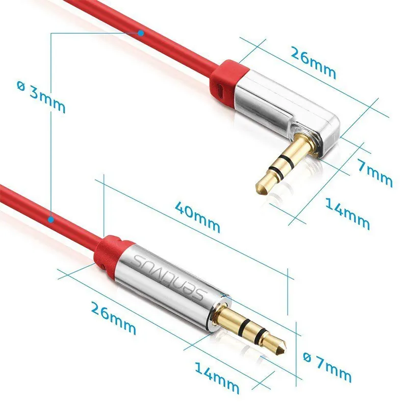 Cablu Audio 3.5 Tata - Tata 3.0M 90 Sentivus