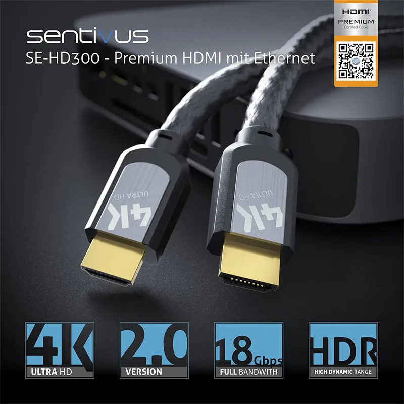 Cablu Premium HDMI Tata - Tata 4K 2.0M Sentivus