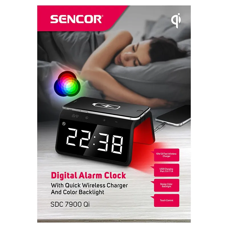 Ceas Digital cu Incarcare Wireless Sencor