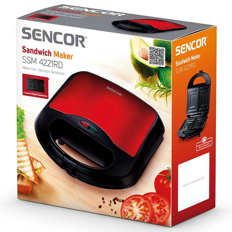 Sandwich Maker 700W Rosu Sencor