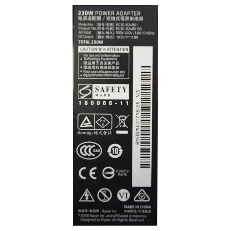 Alimentator Laptop Razer 19.5V 11.8A 230W RC30-024801