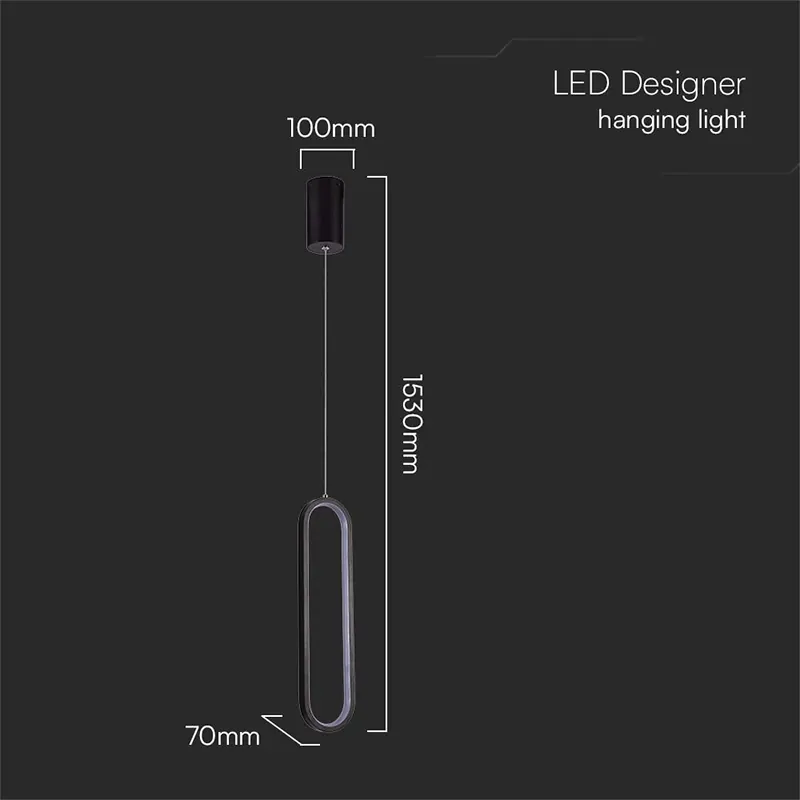 Pendul Tavan 9W 4000K - Negru