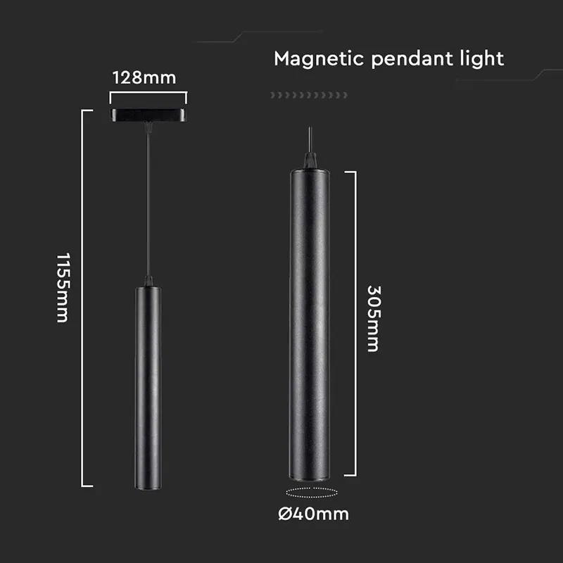 Corp LED Magnetic 15W 3000K - Negru