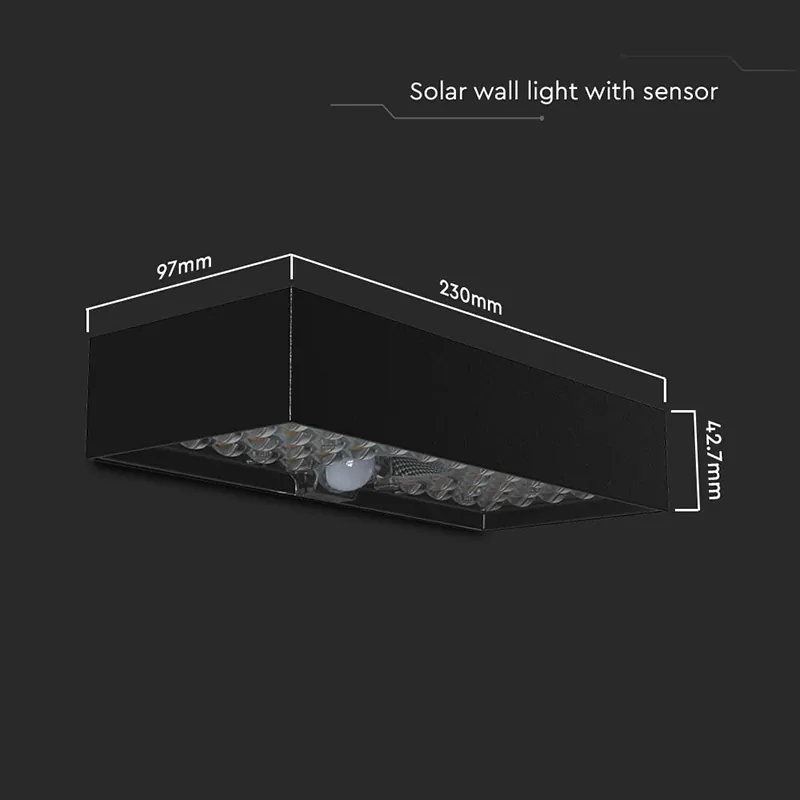 Lampa Exterioara 6W IP65 4000K Incarcare Solara -Negru