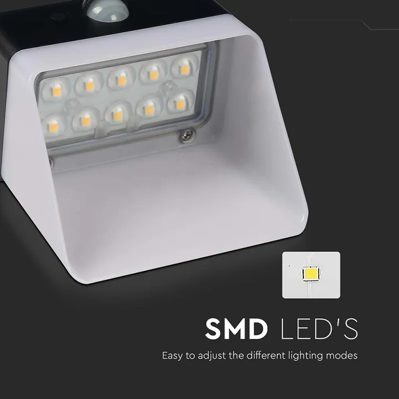 Lampa Exterioara 2W 4000K Incarcare Solara - Alb/Negru