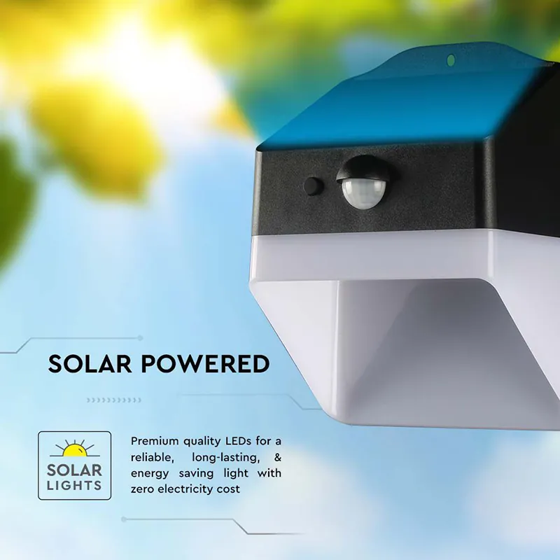 Lampa Exterioara 2W 4000K Incarcare Solara - Alb/Negru
