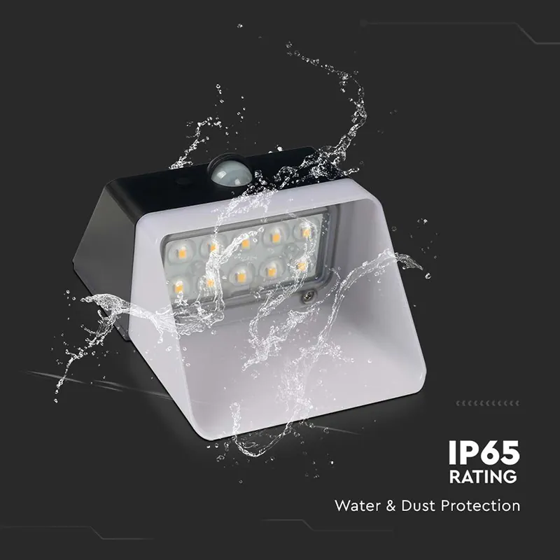 Lampa Exterioara 2W 4000K Incarcare Solara - Alb/Negru