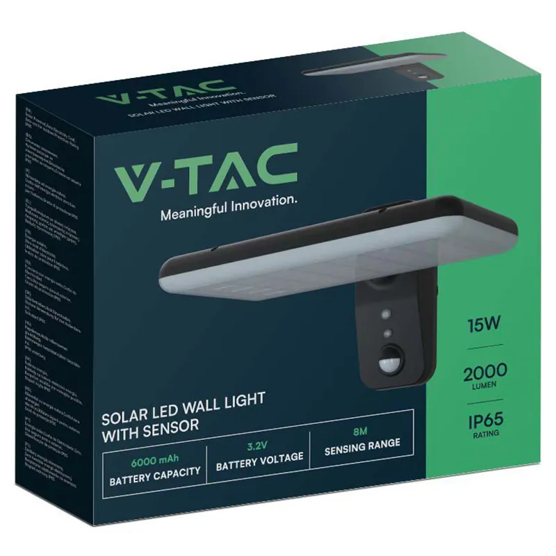 Lampa Exteriora Solara 15W 4000K - 6000K - Negru