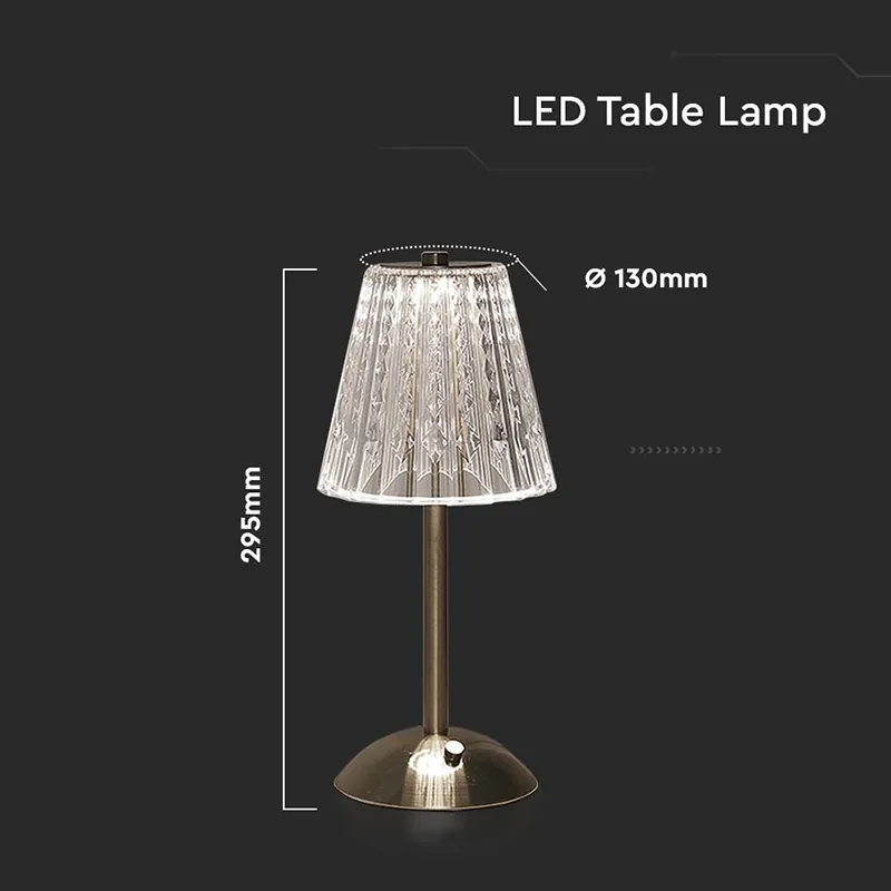 Lampa Birou 3W 3IN1 cu Acumulator 1800MAH - Nickel Auriu