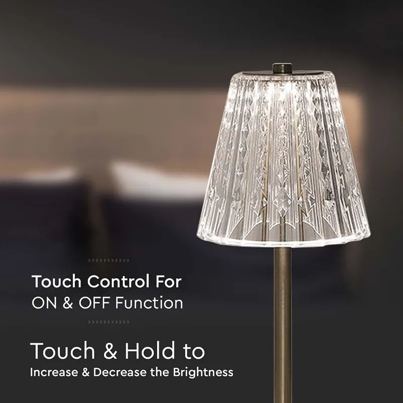 Lampa Birou 3W 3IN1 cu Acumulator 1800MAH - Nickel Auriu