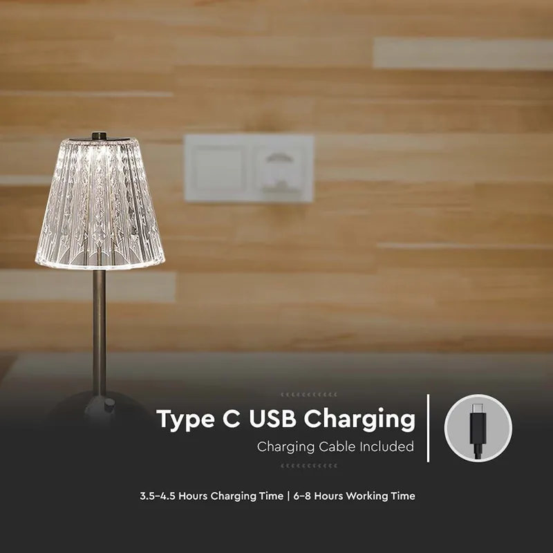 Lampa Birou 3W 3IN1 cu Acumulator 1800MAH - Nickel Auriu