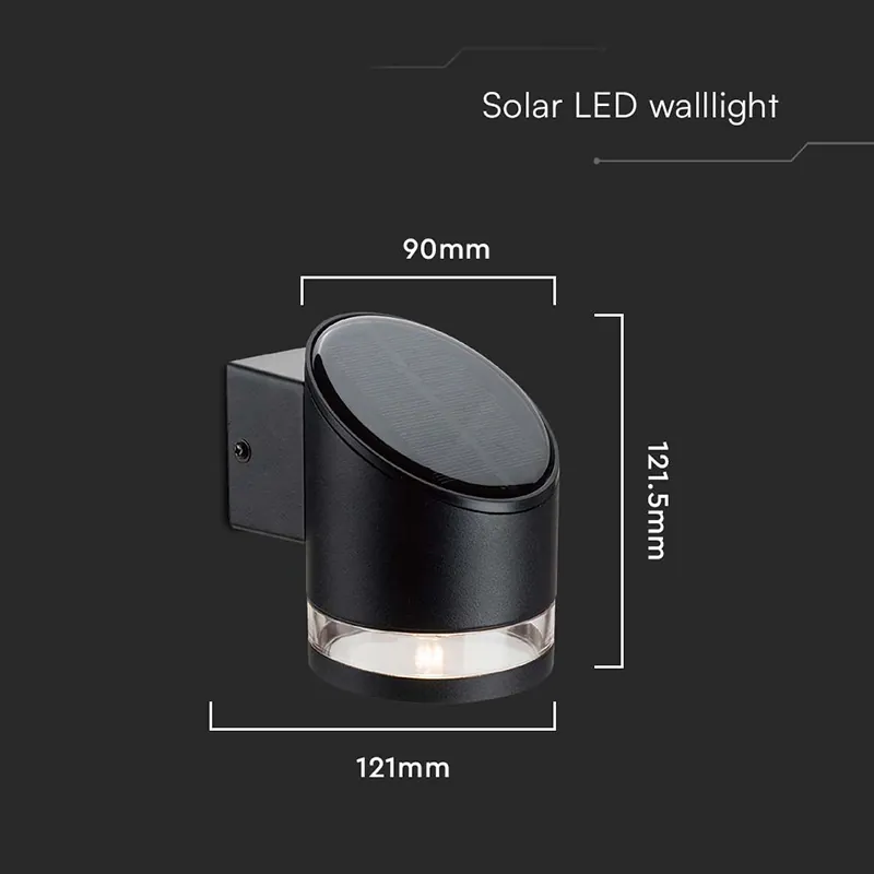 Lampa LED cu Incarcare Solara 1W IP54 3000K - Negru