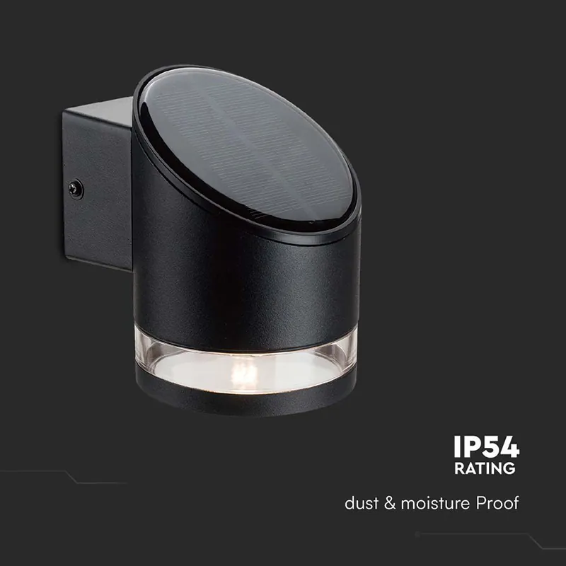 Lampa LED cu Incarcare Solara 1W IP54 3000K - Negru