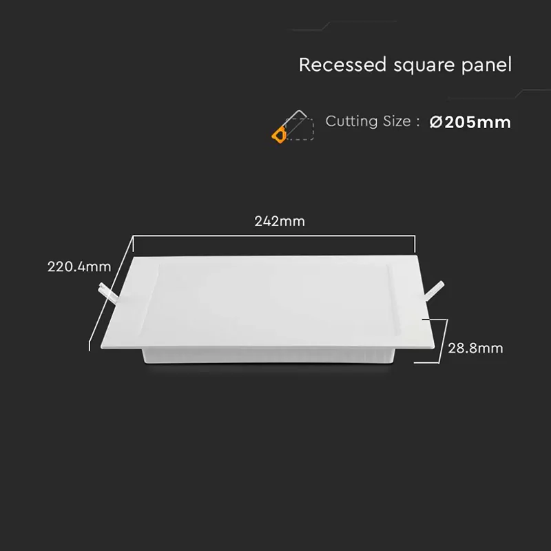 Panou LED 18W Incorporabil 6500K