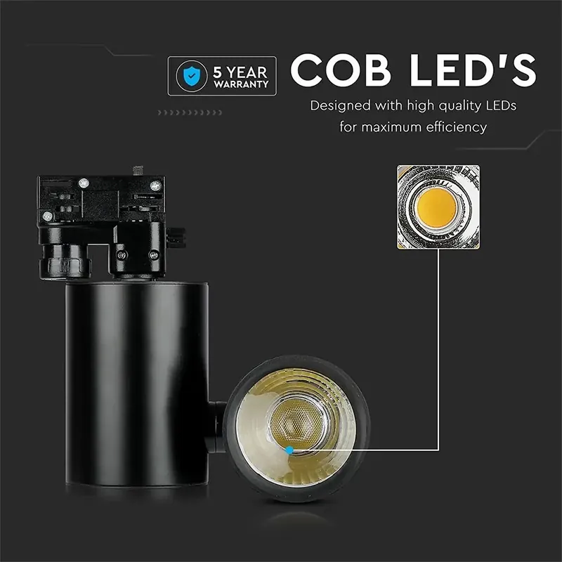 Tracklight LED 30W 6400K - Negru