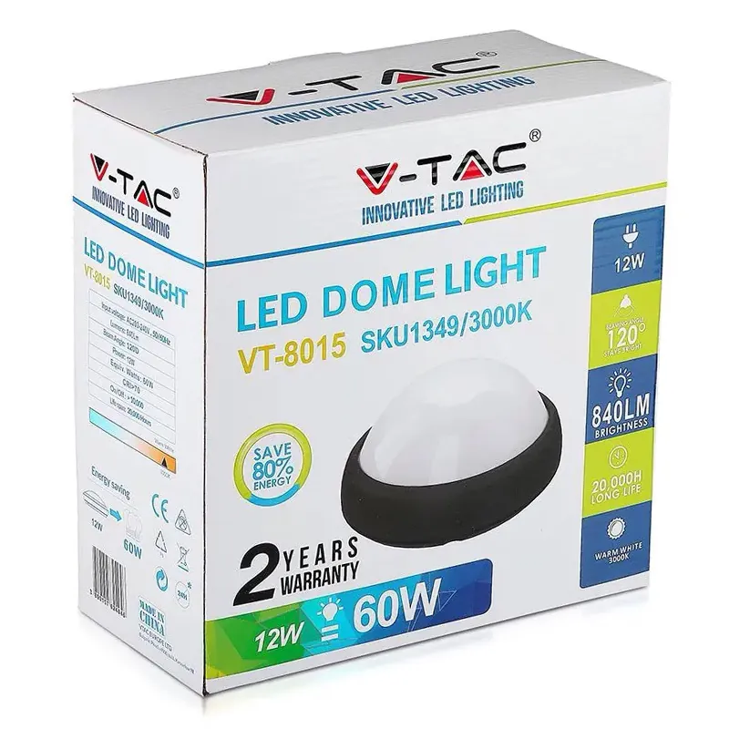 Aplica Rotunda LED 12W IP54 3000K Alb Cald