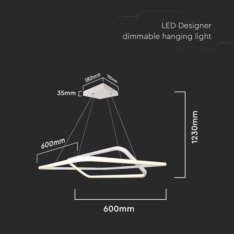 Candelabru LED Dimabil 50W 3000K 60X60X120CM - Alb