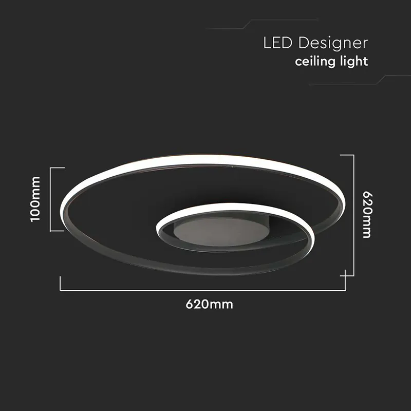 Candelabru LED Dimabil 48W 3000K 62X62X10CM - Negru