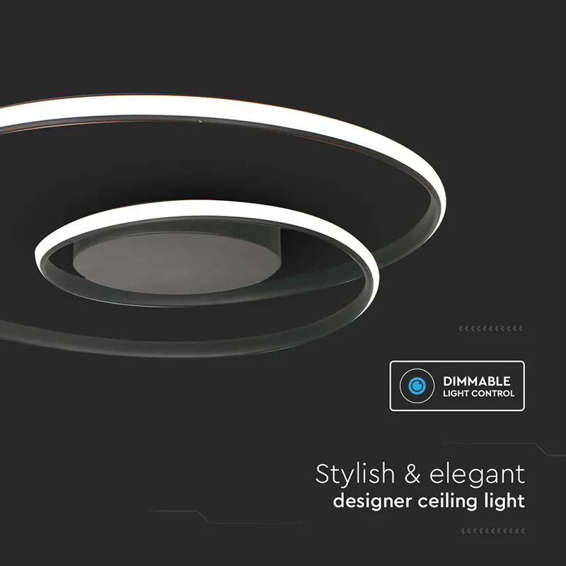 Candelabru LED Dimabil 48W 3000K 62X62X10CM - Negru