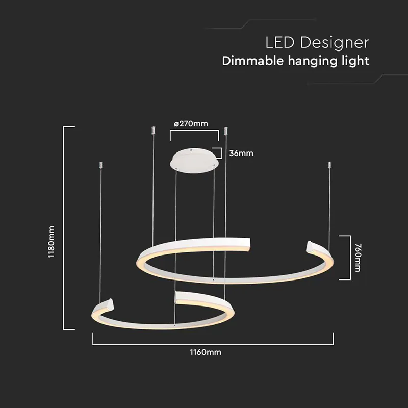 Candelabru LED Dimabil 50W 3000K 110X80X120CM - Alb