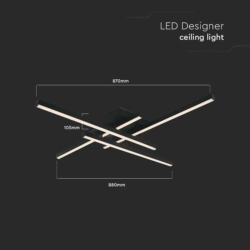 Candelabru LED Dimabil 38W 3000K 85X85X10.5CM - Negru