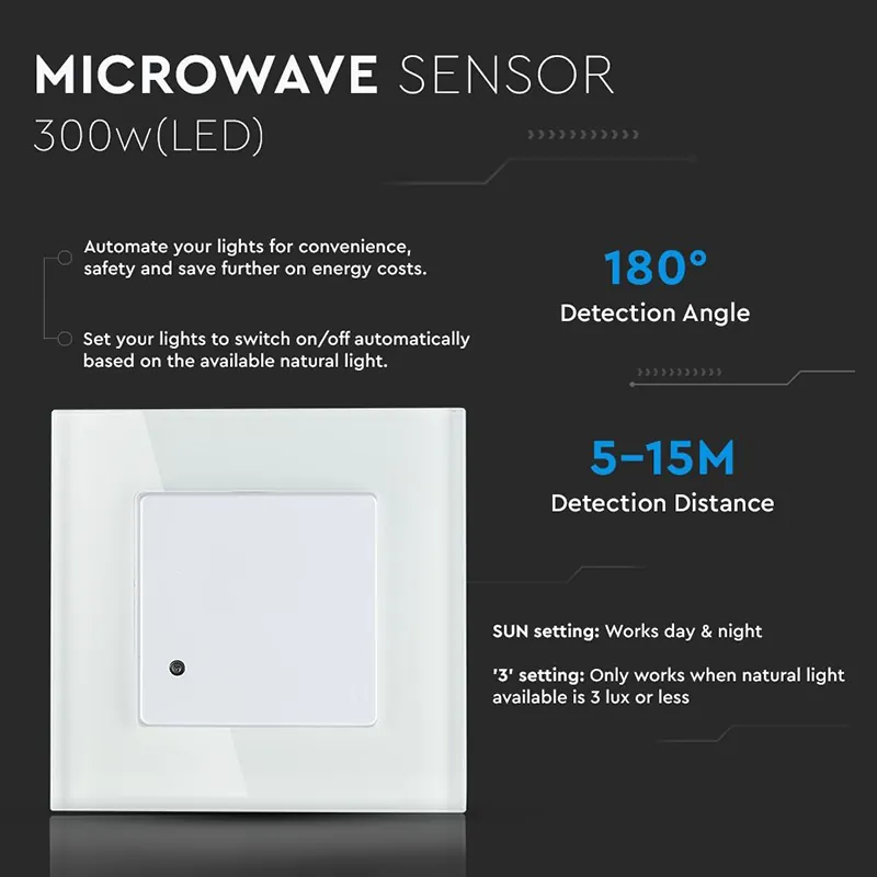 Senzor Miscare 180GR 1200W  Max-  Alb