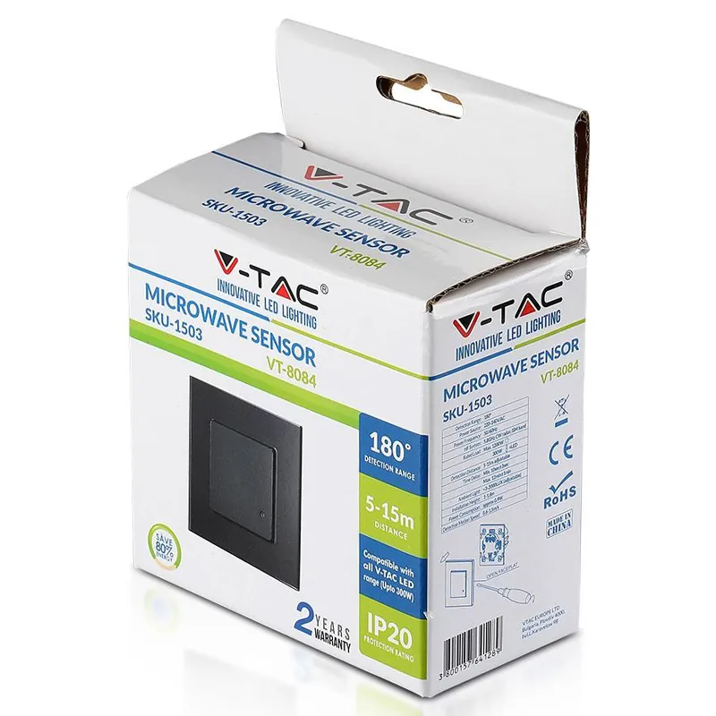 Senzor Miscare 180GR 1200W  Max - Negru