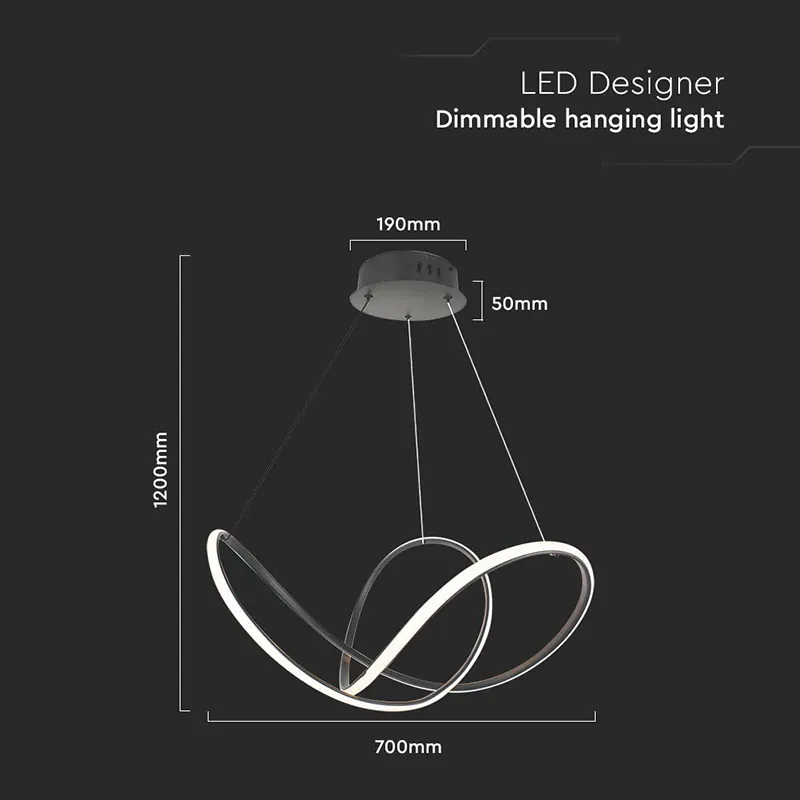Candelabru LED 49W 3000K 70X120CM - Negru