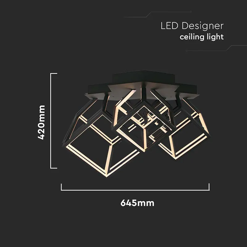 Candelabru LED 46W 3000K 64.5X55X42CM - Negru