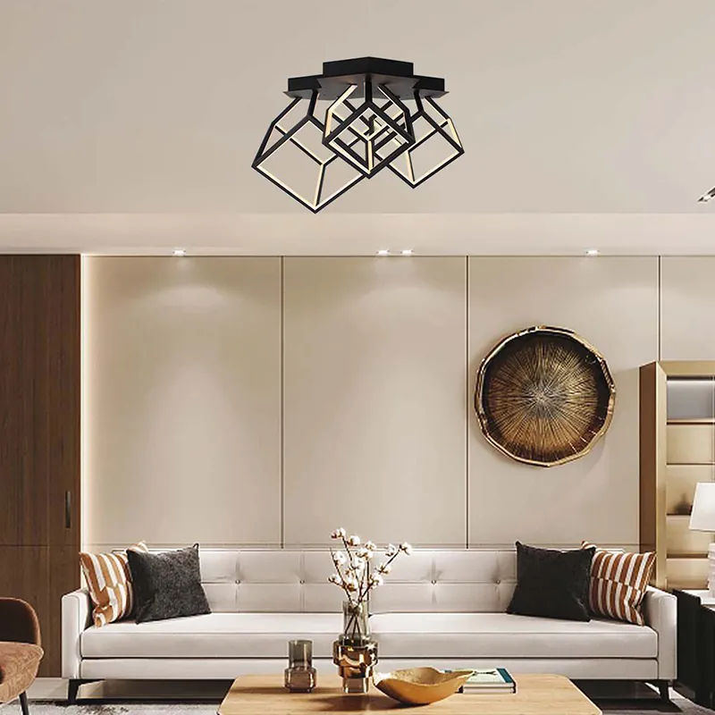 Candelabru LED 46W 3000K 64.5X55X42CM - Negru