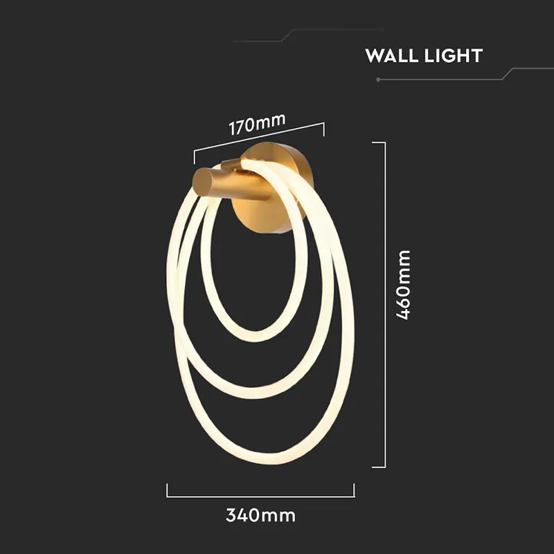 Lampa LED Montaj Perete 36W 3000K - Auriu