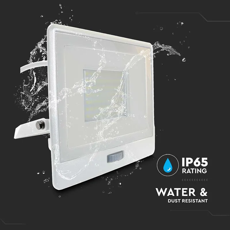 Reflector LED SMD 50W 4000K IP65 cu Senzor Miscare - Alb