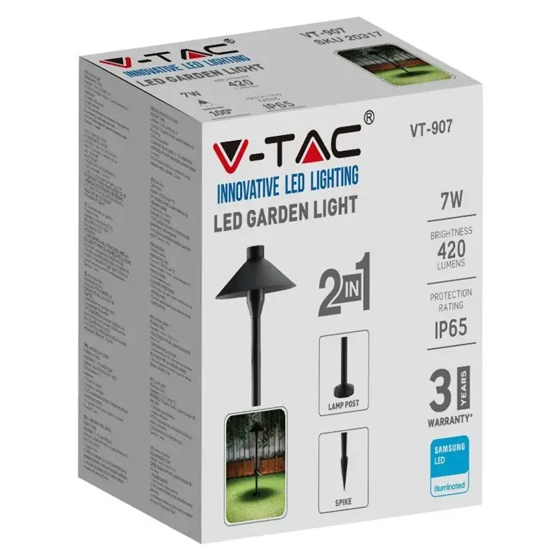 Lampa LED 7W Exterior Tip Stalp/Tarus IP65 4000K