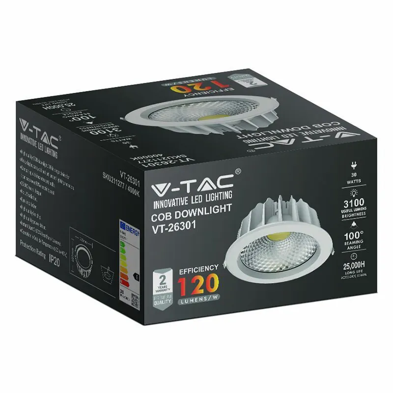 Spot LED COB Incorporabil 30W 4500K Alb Neutru