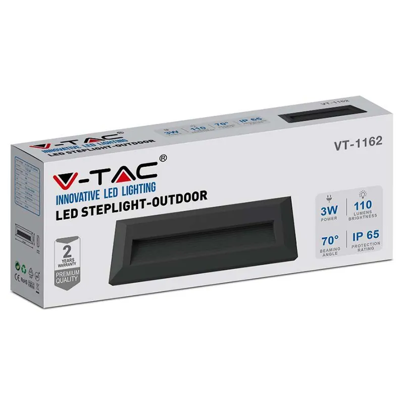 Corp Iluminat LED pentru Scari 3W 4000K Alb Neutru - Negru
