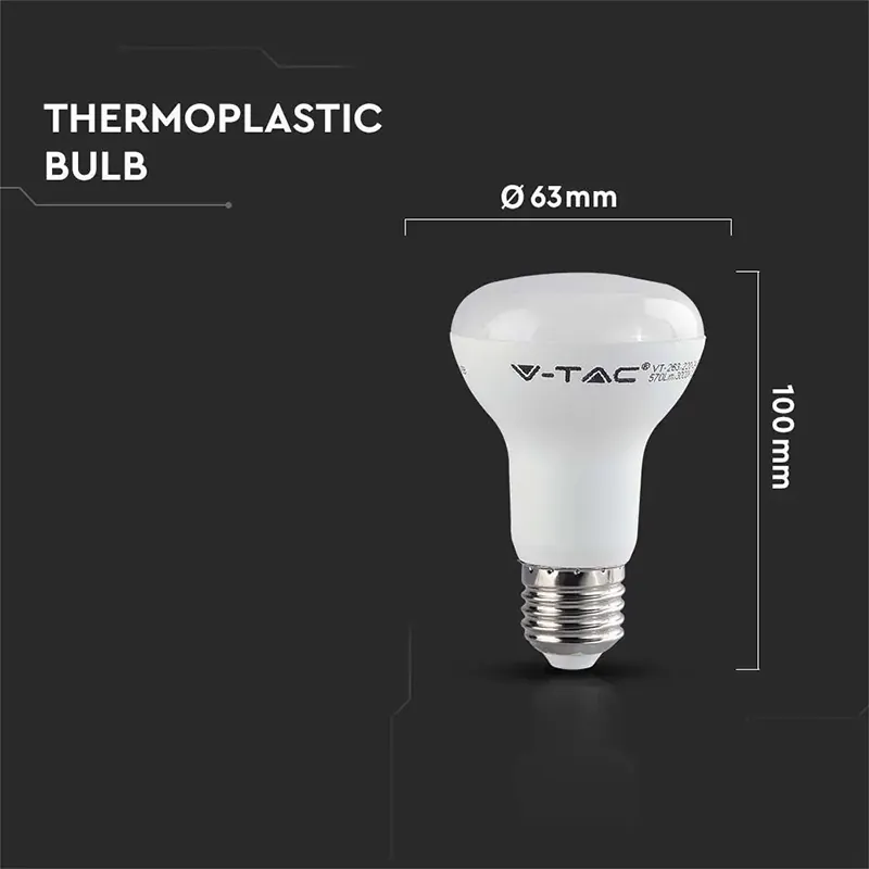 Bec LED R63 E27 8.5W 3000K Alb Cald, Cip Samsung