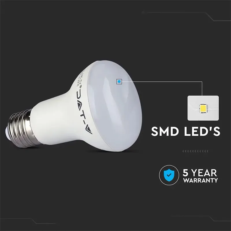 Bec LED R63 E27 8.5W 3000K Alb Cald, Cip Samsung