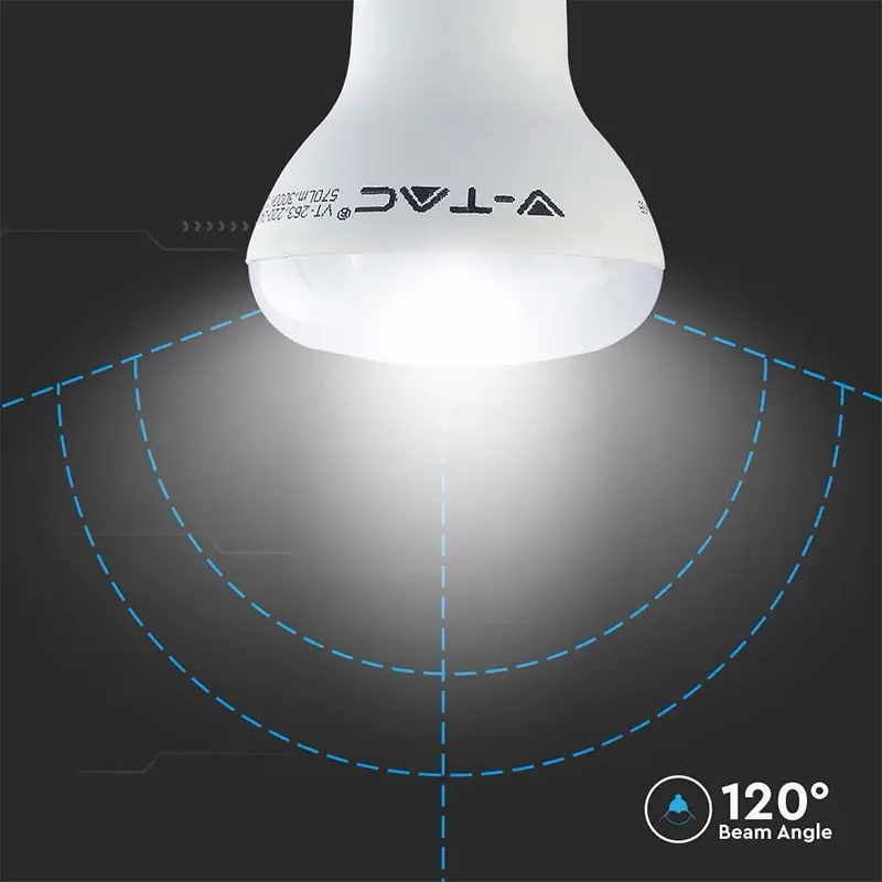 Bec LED R63 E27 8.5W 3000K Alb Cald, Cip Samsung